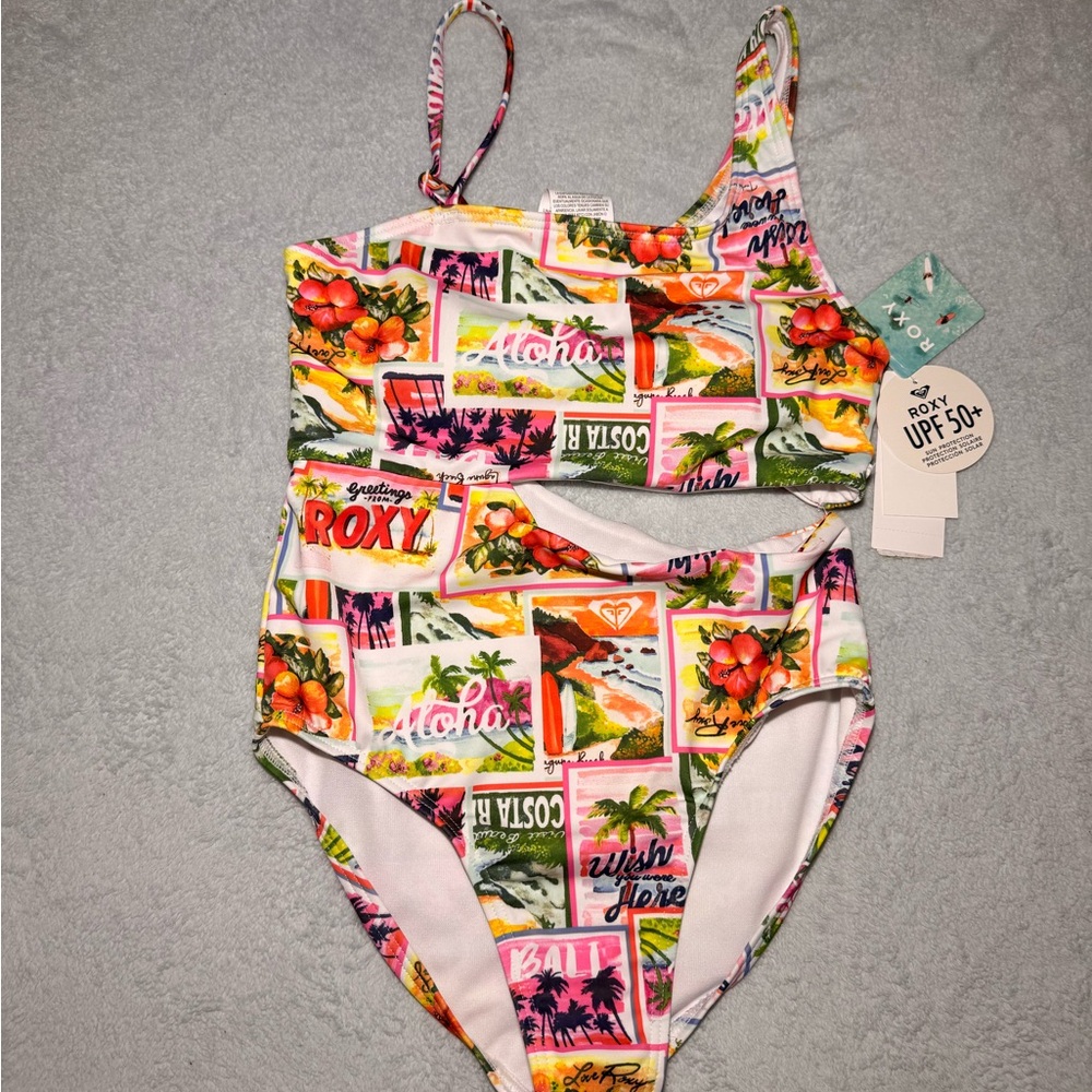 NWT- Roxy Girls Love Roxy Sling Shoulder Cut-Out One-Piece Swimsuit size 16